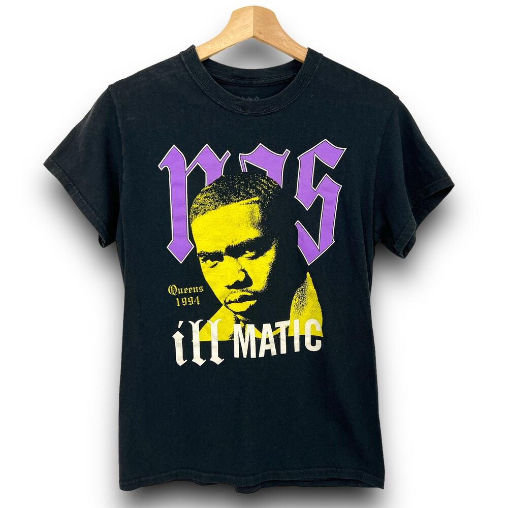 Nas SMALL Unisex Ill Matic Graphic Print Tee Shirt T-Shirt Short Sleeve Black